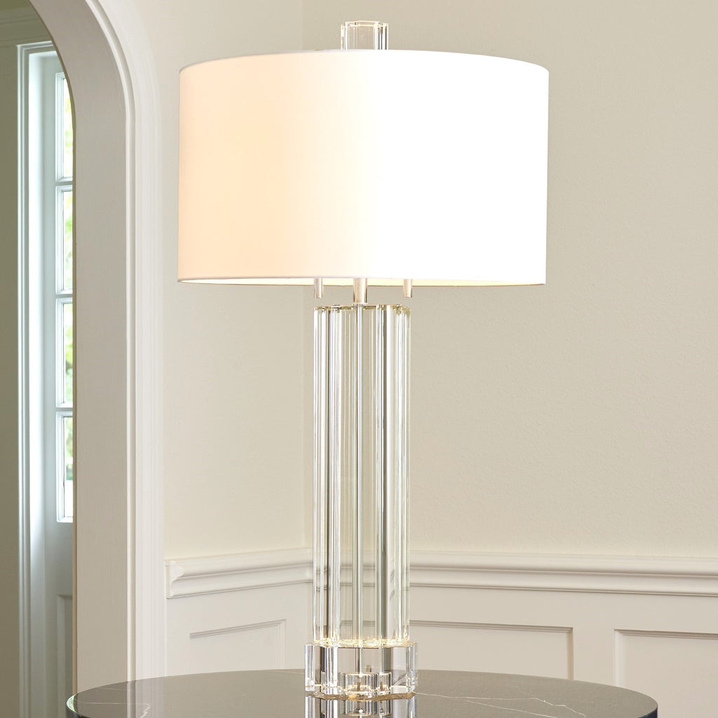 Fluted Crystal Column Table Lamp