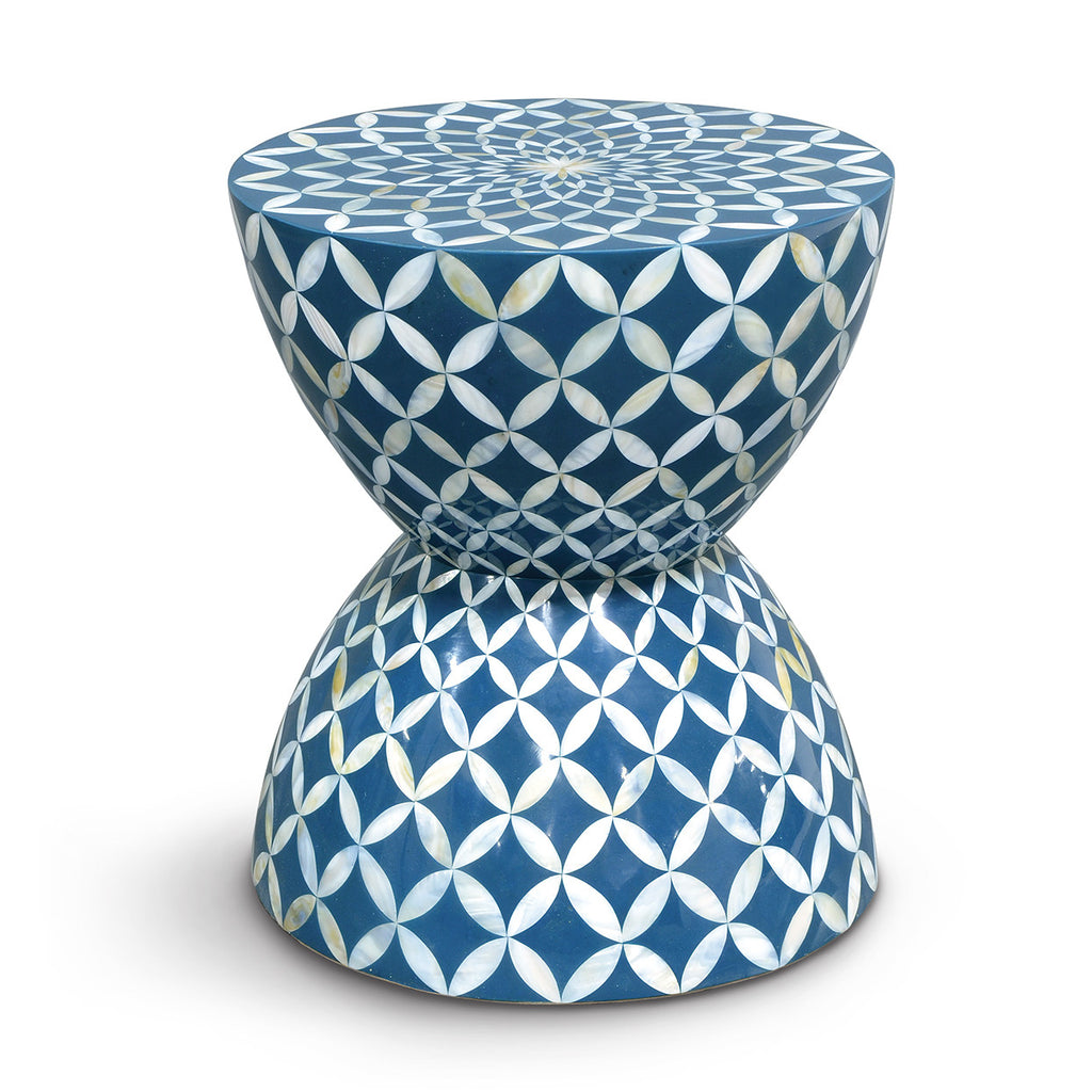 Z- Inlaid Shell Hourglass Stool/Table