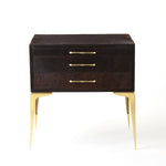 Stiletto Bedside Table White Hair-on-Hide or Black Hair-on-Hide