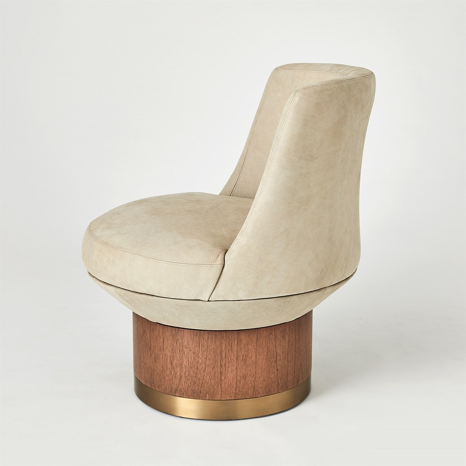 Brado Round Swivel Chair-Burlap Leather