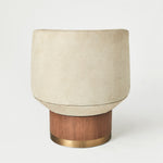 Brado Round Swivel Chair-Burlap Leather