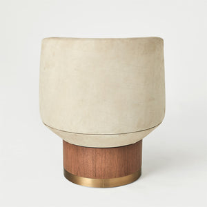 Brado Round Swivel Chair-Burlap Leather