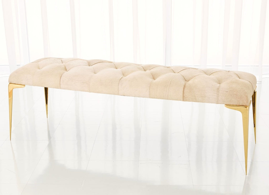 Stiletto Bench White Hair-on-Hide or Black Hair-on-Hide