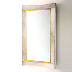 Curved Floor Mirror-White Hair-on-Hide