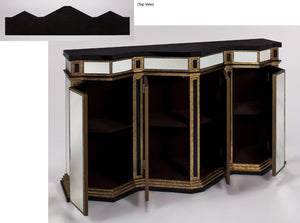 Mirrored 4-Door Cabinet