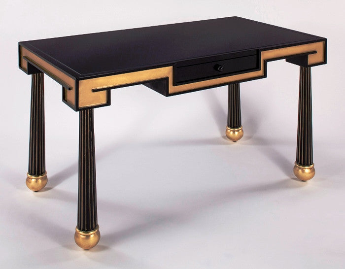 Black N Gold Wood Desk
