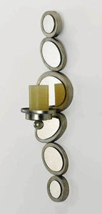 Mirrored Circles N Ovals Wall Candle Holder
