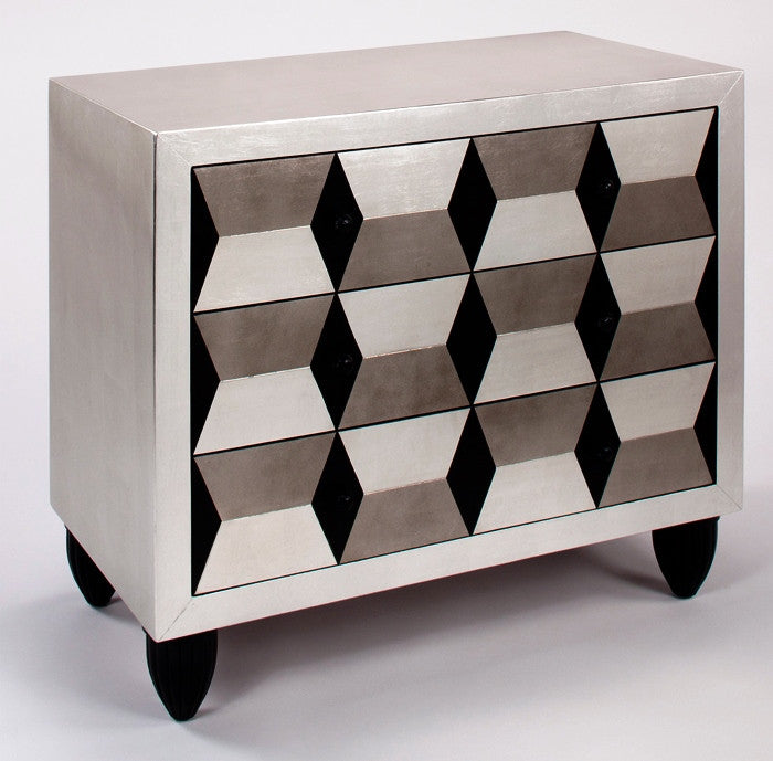 Silver N Black Modern Cabinet