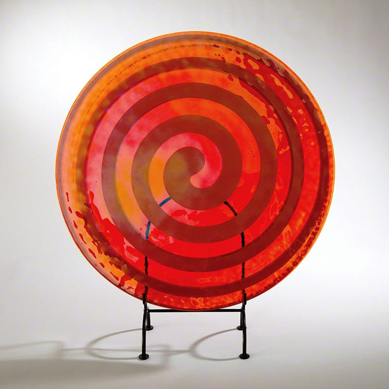 Spiral Flat Plate-Clear/Red/Orange