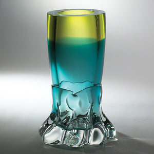 Meltdown Vase-Aqua/Green