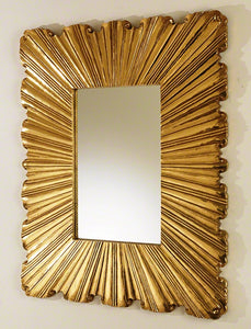 Linen Fold Mirror-Brass