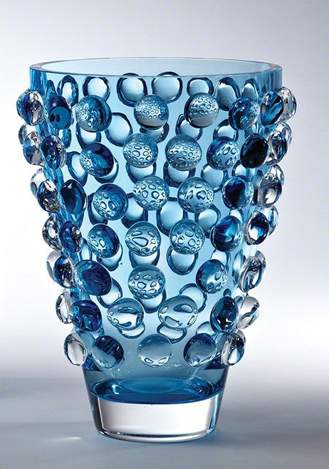 Bubble Cylinder Vase -Cobalt & Amber