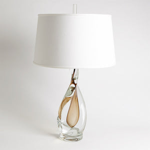 Amber Twisted Art Glass Lamp