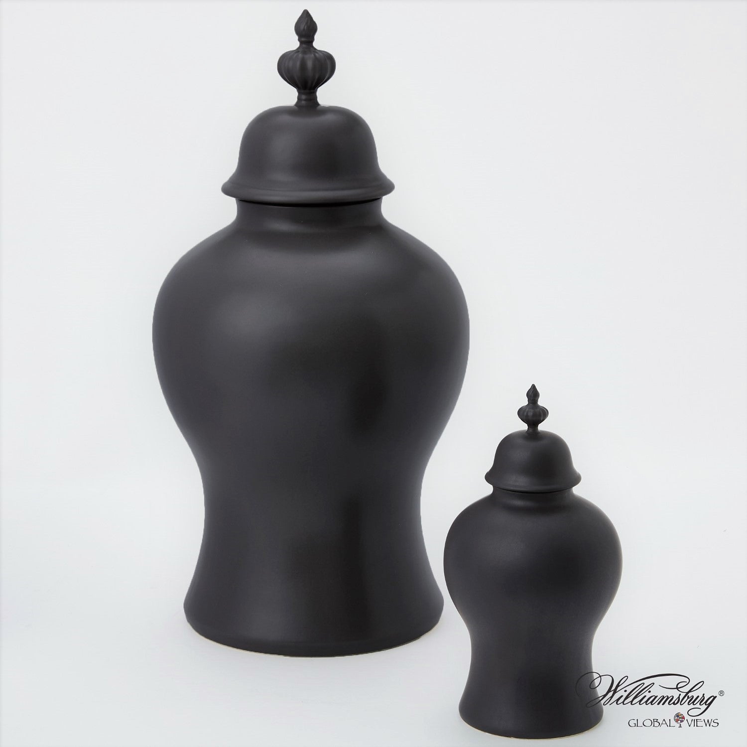 Beaufort Ginger Jar - Matte Black & White