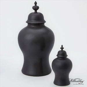 Beaufort Ginger Jar - Matte Black & White