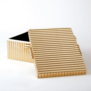Corrugated Bamboo Box - Brass | Nickel