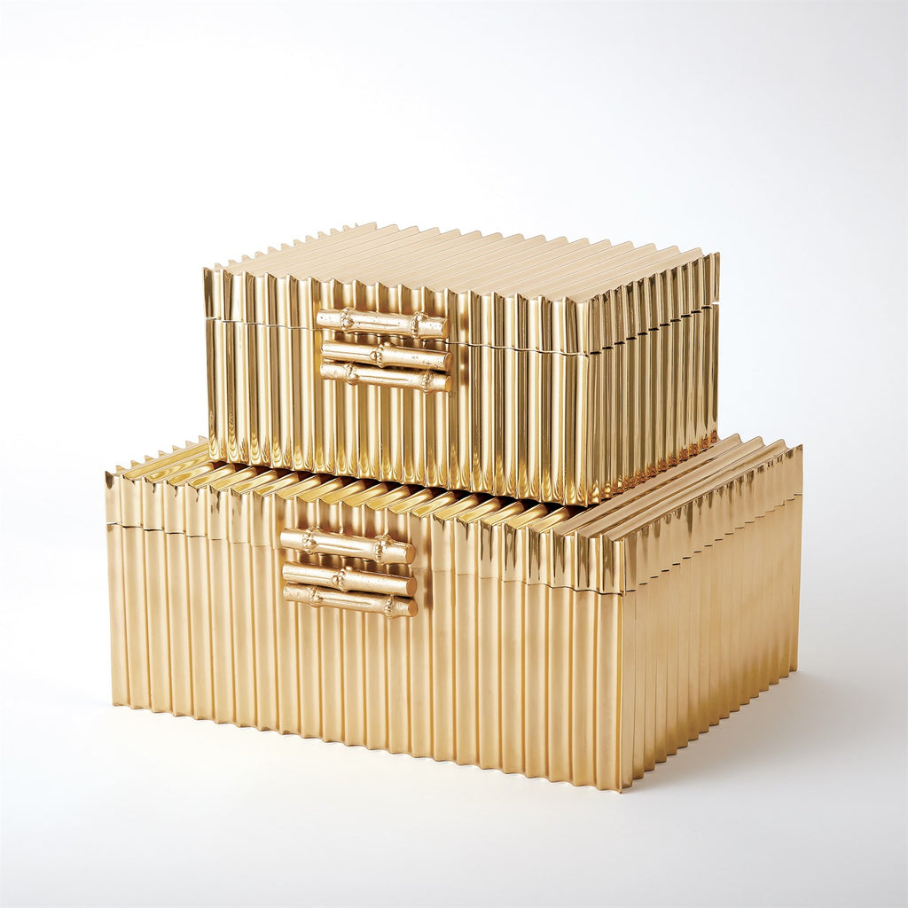 Corrugated Bamboo Box - Brass | Nickel