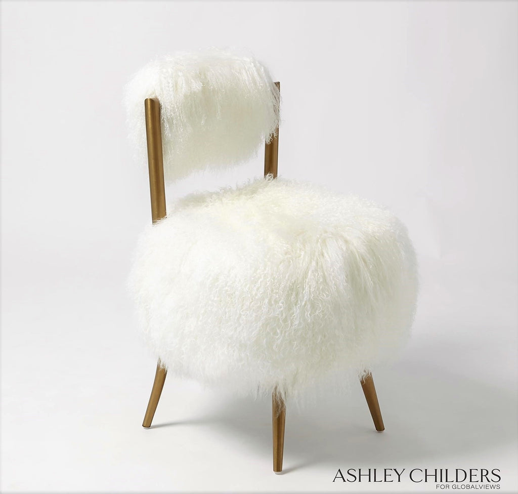 Hailey Chair-Mongolian Lamb-White