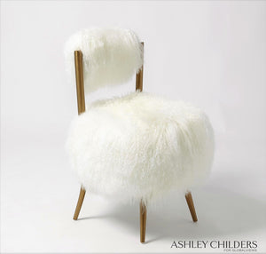 Hailey Chair-Mongolian Lamb-White
