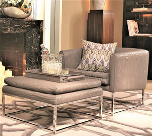 Leather Chair | Ottoman | Tray