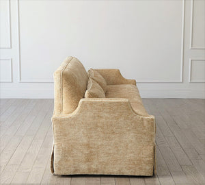 DIANA SKIRTED SOFA-DRAGONFLY BLUE & FINN HAZELNUT