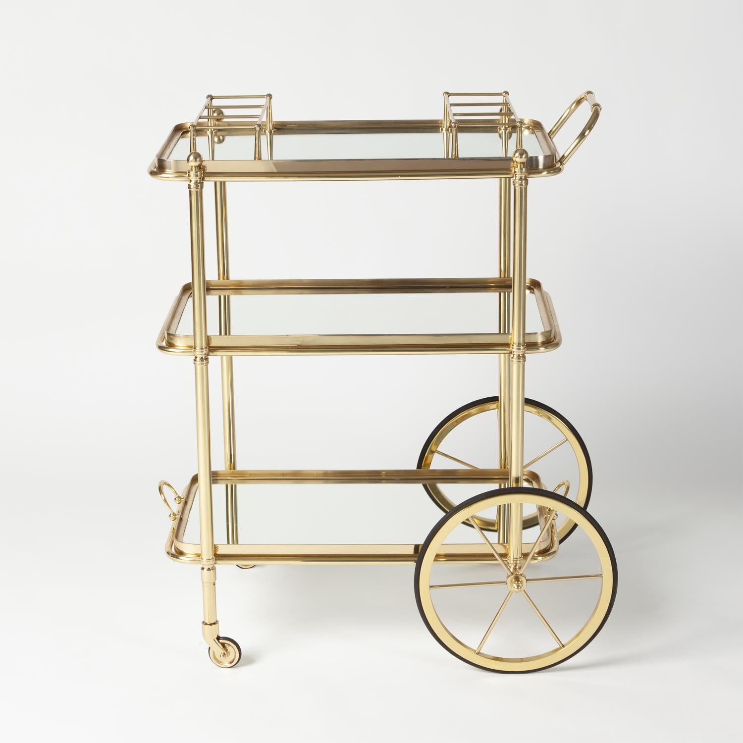 English Bar Cart & Tea Trolley - Nickel | Brass