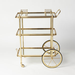 English Bar Cart & Tea Trolley - Nickel | Brass