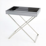 Folding Tray Table - Antique Graphite Mirror in Nickel