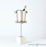 Margot Champagne Bucket- Nickel & Margot Side Table - Nickel