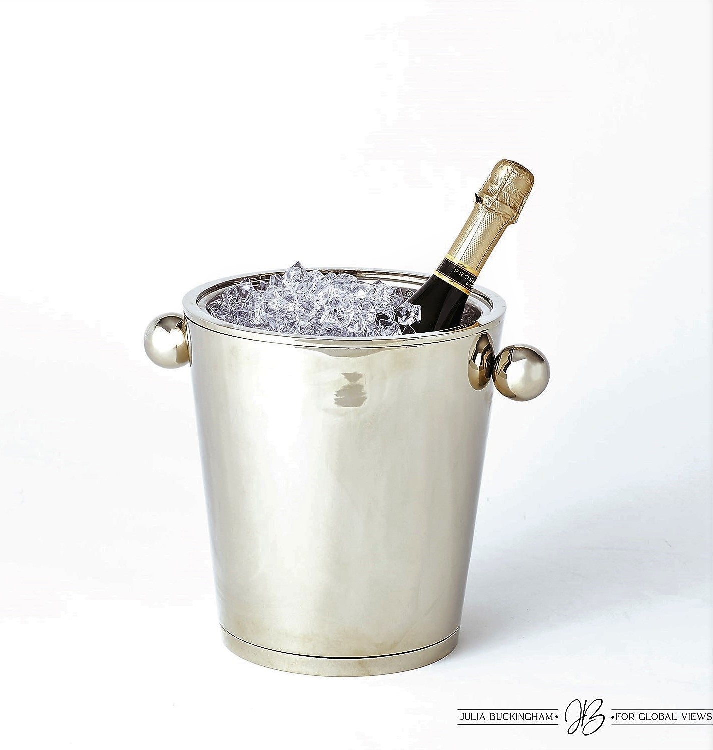 Margot Champagne Bucket- Nickel & Margot Side Table - Nickel
