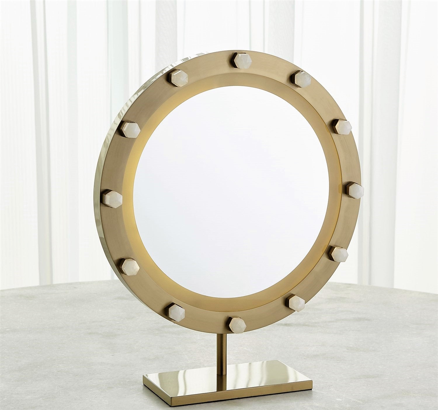 Quartz Vanity Mirror - Satin Brass