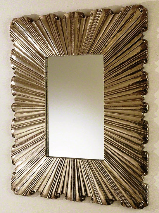 Linen Fold Mirror-Brass