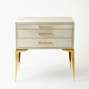 Stiletto Bedside Table-White Hair-on-Hide