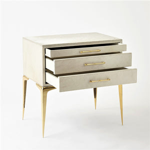 Stiletto Bedside Table-White Hair-on-Hide