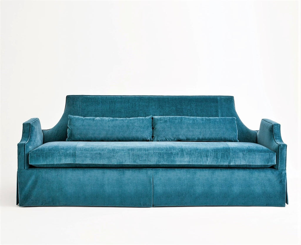 DIANA SKIRTED SOFA-DRAGONFLY BLUE & FINN HAZELNUT