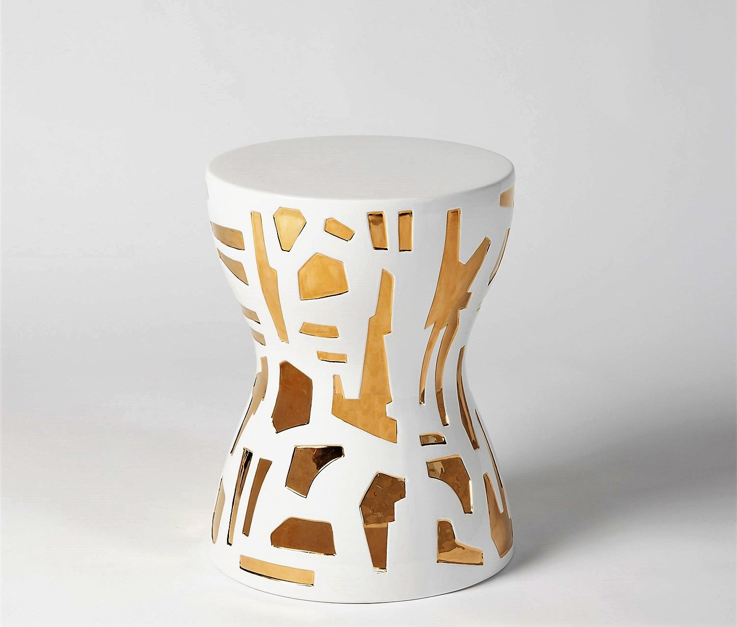 Abstract Stool - Gold/White & Black/White