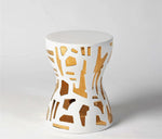 Abstract Stool - Gold/White & Black/White