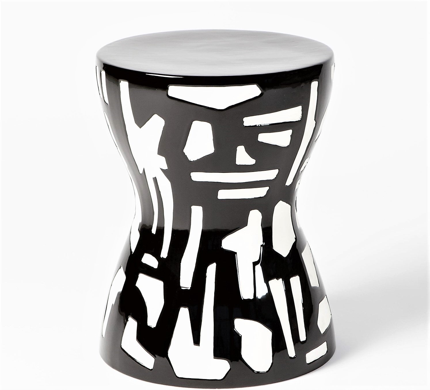 Abstract Stool - Gold/White & Black/White