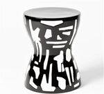 Abstract Stool - Gold/White & Black/White