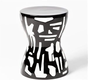 Abstract Stool - Gold/White & Black/White