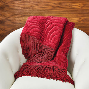 Velvet Parlor Throw - Red