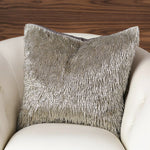 Shimmy Fringe Pillow - Silver