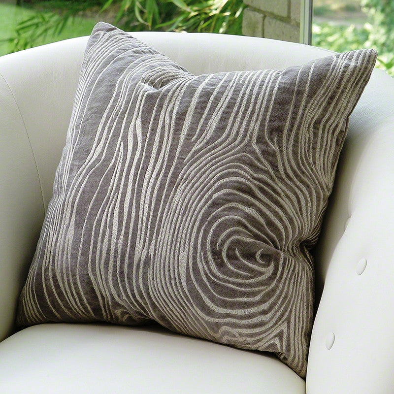 Faux Bois Pillow-Grey