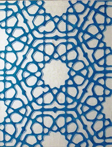 Rose Window Rug-Blue