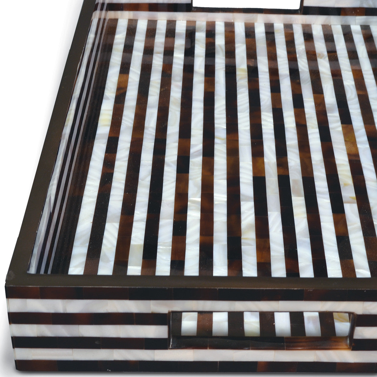 Z- Black and White Shell Striped Tray