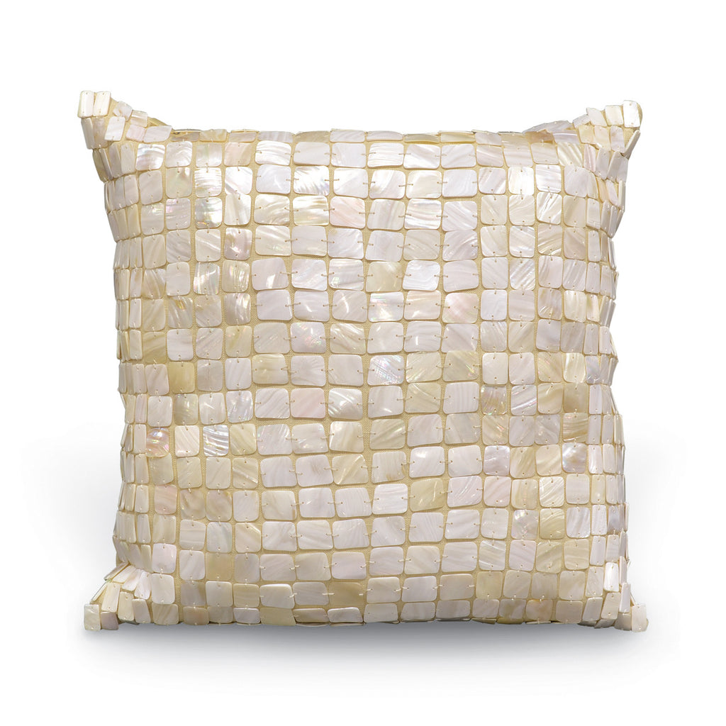 White Shell Tile Pillow