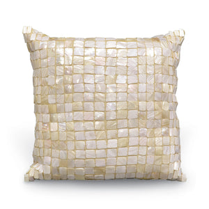 White Shell Tile Pillow