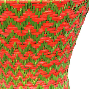 Woven Rattan Chevron Hourglass Stool/Table